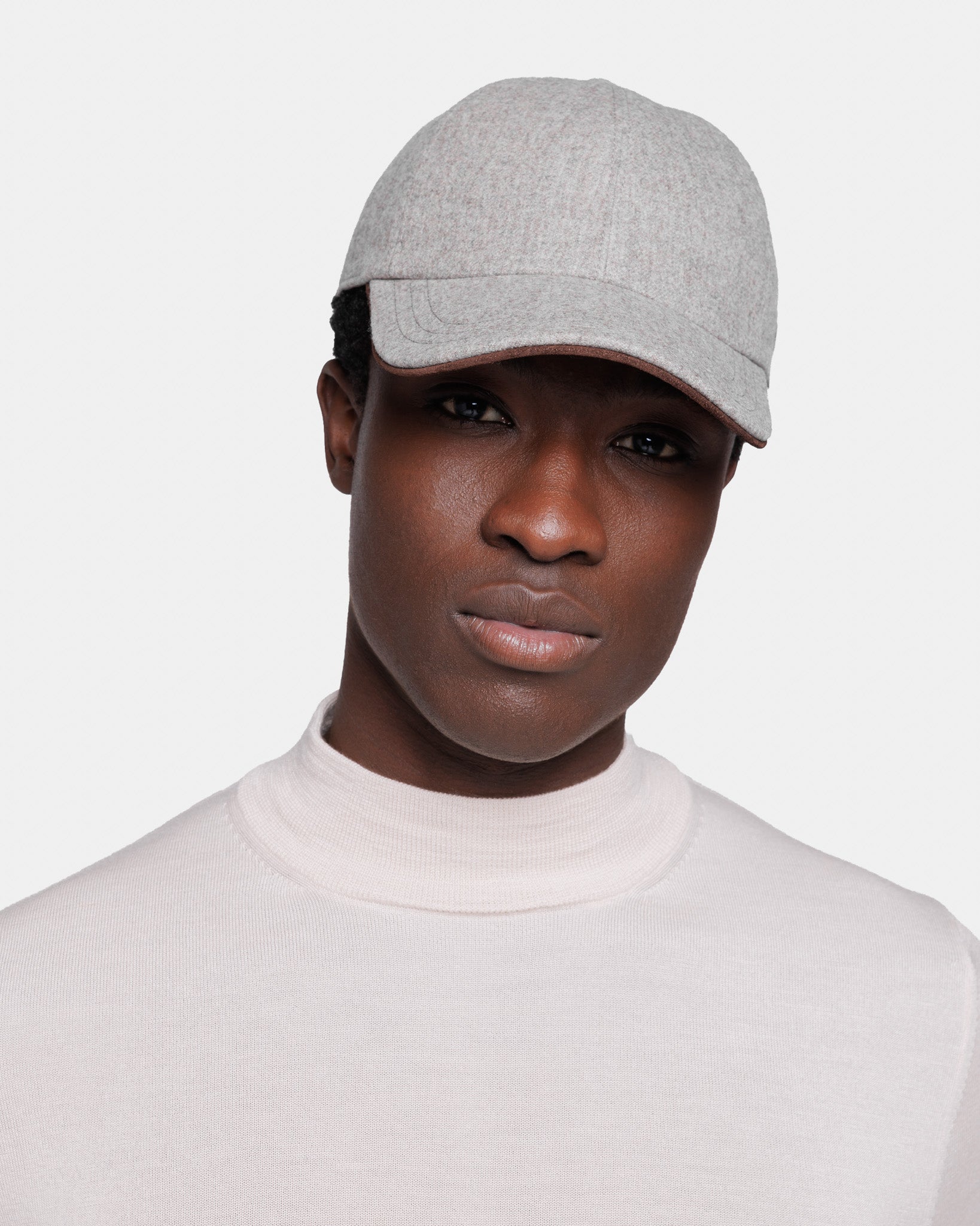 Sand Melange Baseball Cap in Water-Repellent Wool  | Filatori