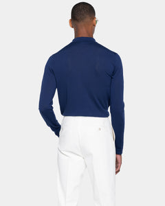 Blue Marine Long Sleeved Shirt Knitwear in Organic Cotton Mulberry Silk | Filatori