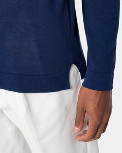 Blue Marine Long Sleeved Shirt Knitwear in Organic Cotton Mulberry Silk | Filatori