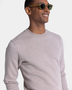 Sand Melange Crewneck sweatshirt in Cotton Cashmere | Filatori