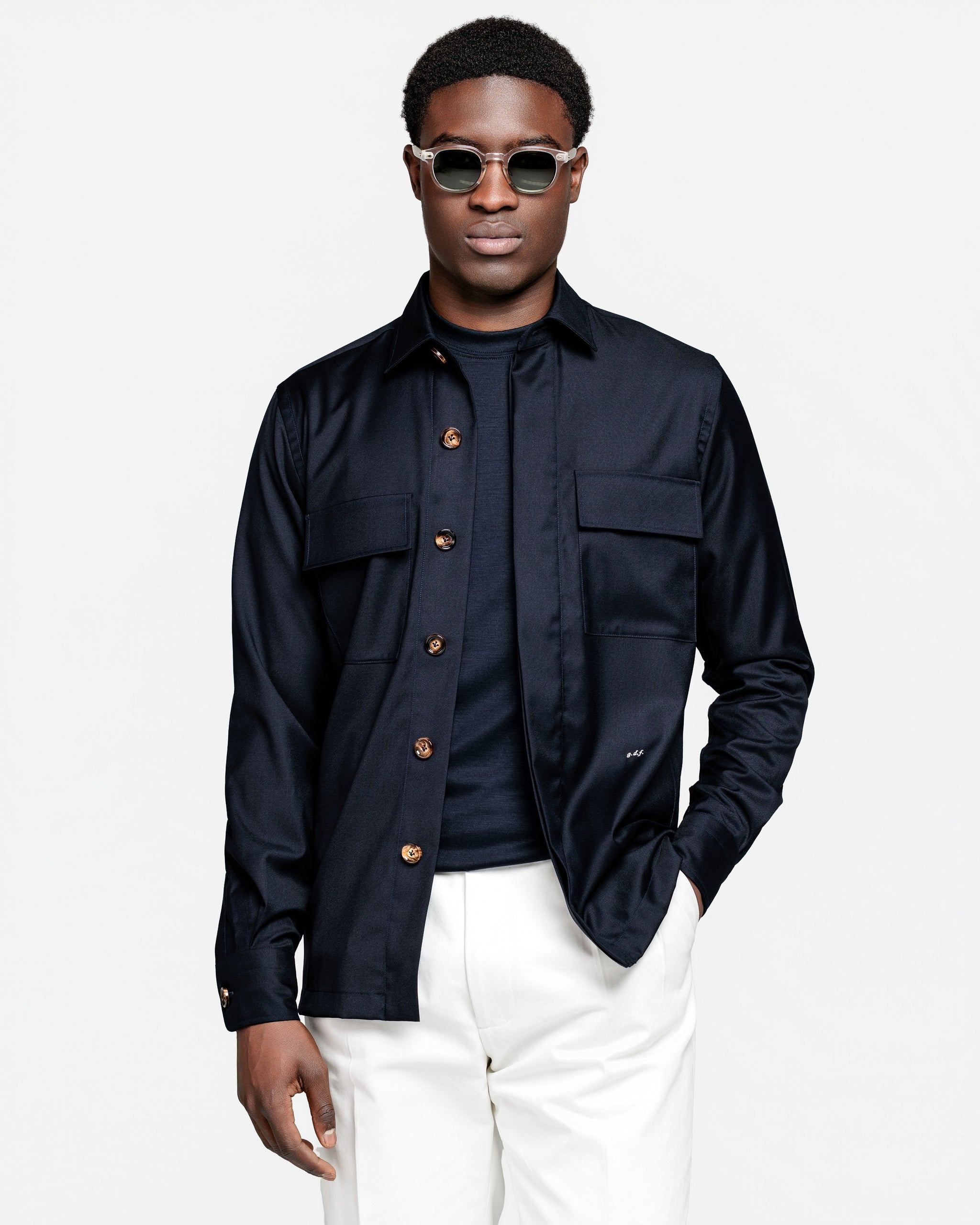 Overshirt in Blue Fresco Wool Super 150's | Filatori 