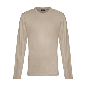 Sand Long Sleeved T-Shirt 100% European Linen | Filatori 