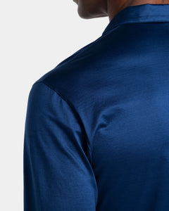 Blue Marine Long Sleeve Buttonless Polo 100% Egyptian Cotton | Filatori