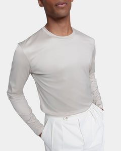Sand Long Sleeve T-Shirt 100% Ultra-fine Supima Cotton | Filatori 