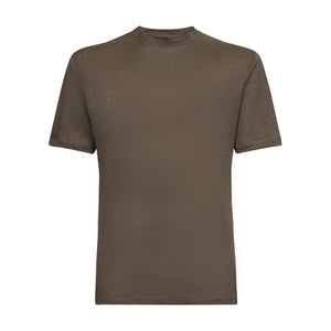 Taupe Short Sleeve T-Shirt 100% Masters of Linen | Filatori 