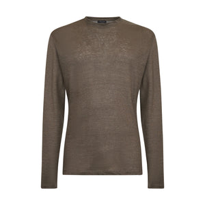 Taupe Long Sleeve T-Shirt 100% Masters of Linen | Filatori 